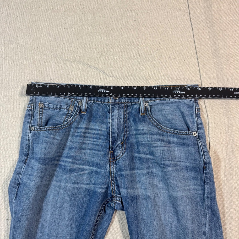 Levi's 527 Slim Bootcut Jeans Mens W32 L34 Blue Medium Wash Whiskering Cotton - Picture 9 of 12